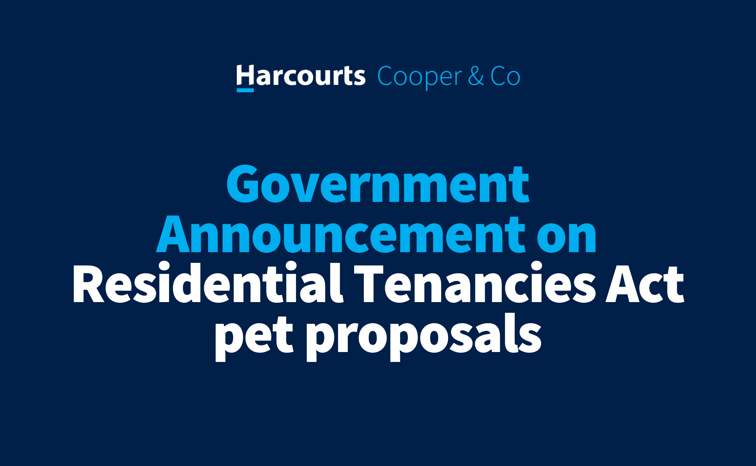 Government announcement on Residential Tenancies Act pet proposals ...